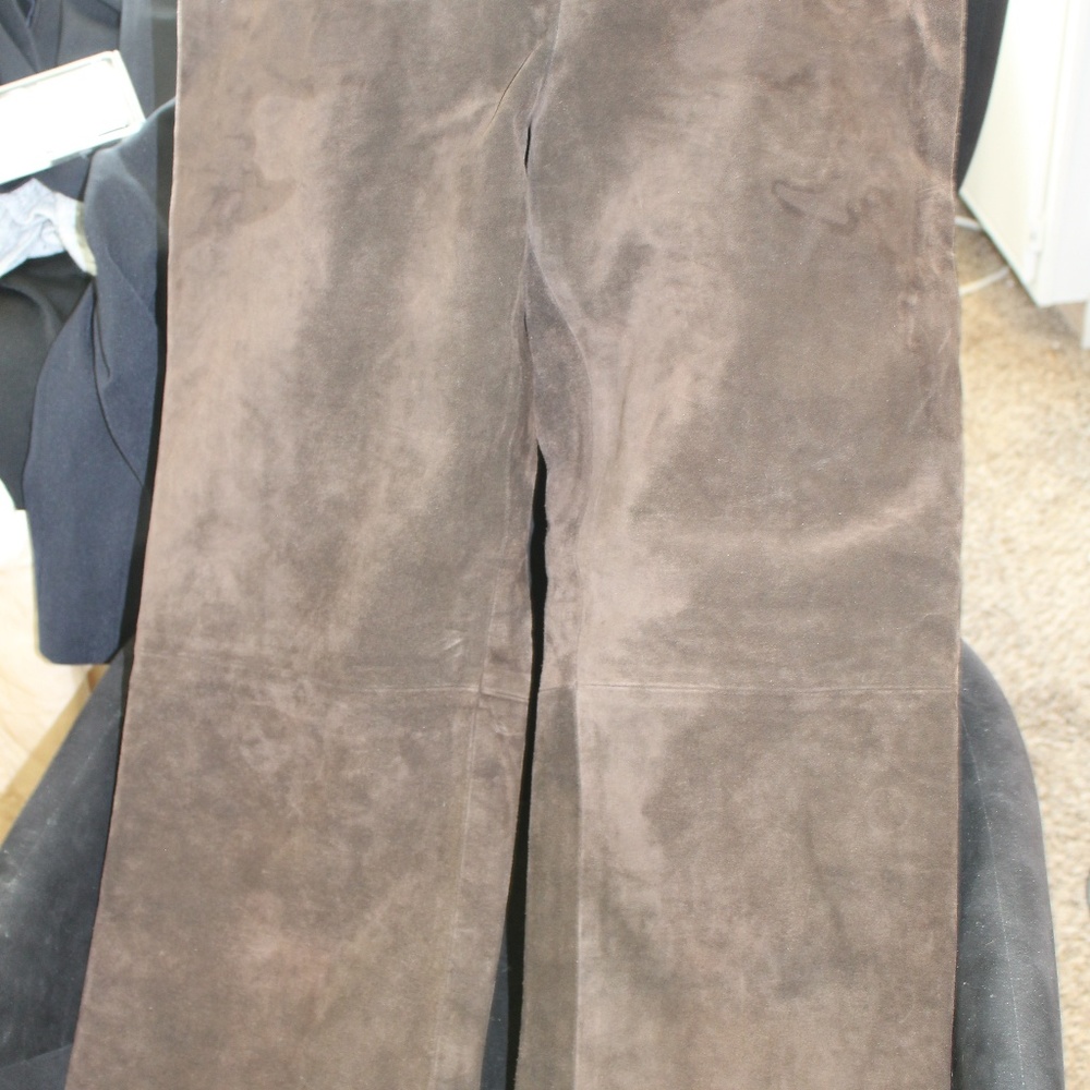 Brown Suede Leather Pants
